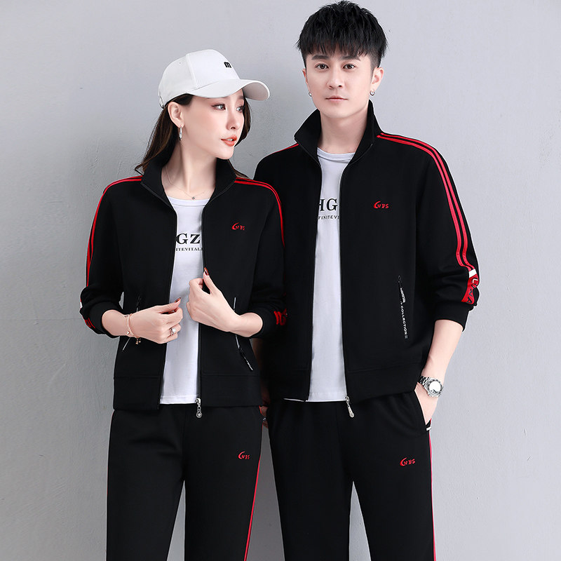 情侣装2026新款潮流运动套装男女休闲卫衣三件套男春秋运动服大码