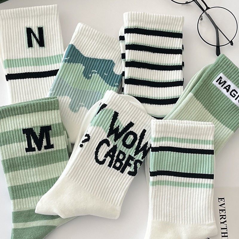 ins潮袜子女款秋冬款中筒百搭高颜值学生纯棉吸汗运动字母长筒袜,女士内衣/男士内衣/家居服,长筒袜,淘宝优惠券,粉丝福利购,淘宝优惠卷