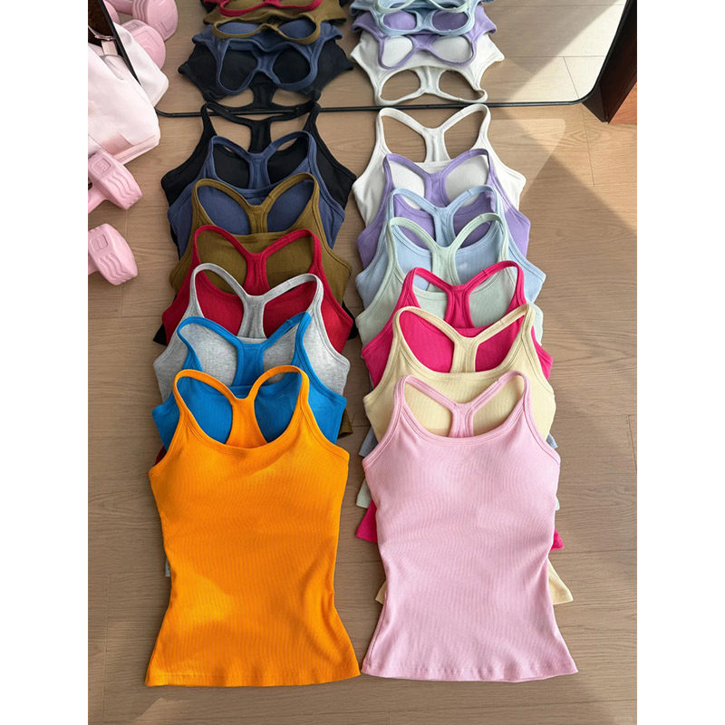多巴胺吊带背心女内搭夏季外穿带胸垫美背遮副乳工字运动打底上衣图片