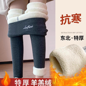 女秋冬款 特厚羊羔绒保暖裤 外穿加厚棉裤 加绒打底裤 绒裤 大码 毛秋裤