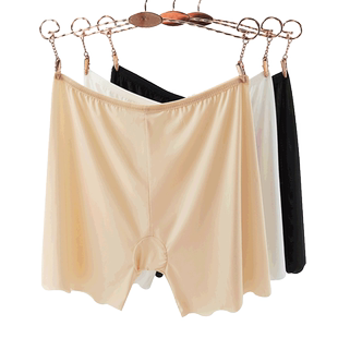 冰丝无痕安全裤女夏薄款防走光不卷边可外穿大码保险蕾丝打底短裤