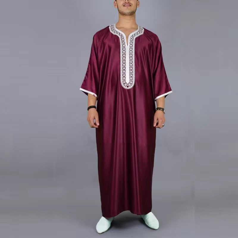 新款潮流摩洛哥服装中袖男士衬衫民族帅气好看长袍robe