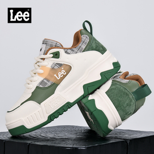 Lee鞋子男鞋2026新款冬季真皮板鞋厚底增高百搭休闲鞋运动面包鞋