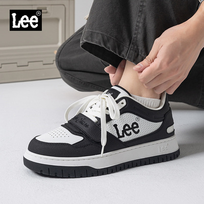 Lee透气黑白休闲板鞋男
