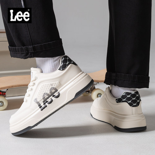 Lee男士百搭厚底小白鞋