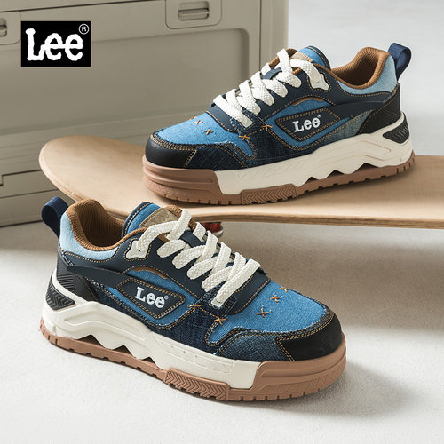 Lee拼色高级感厚底板鞋