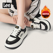 厚底增高休闲板鞋 2026新款 百搭面包鞋 Lee女鞋 女士真皮黑白熊猫鞋
