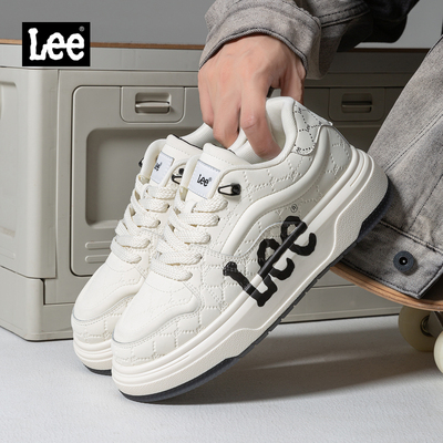 Lee厚底增高百搭小白鞋男
