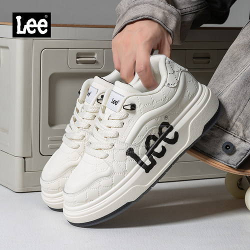 Lee厚底增高百搭小白鞋男