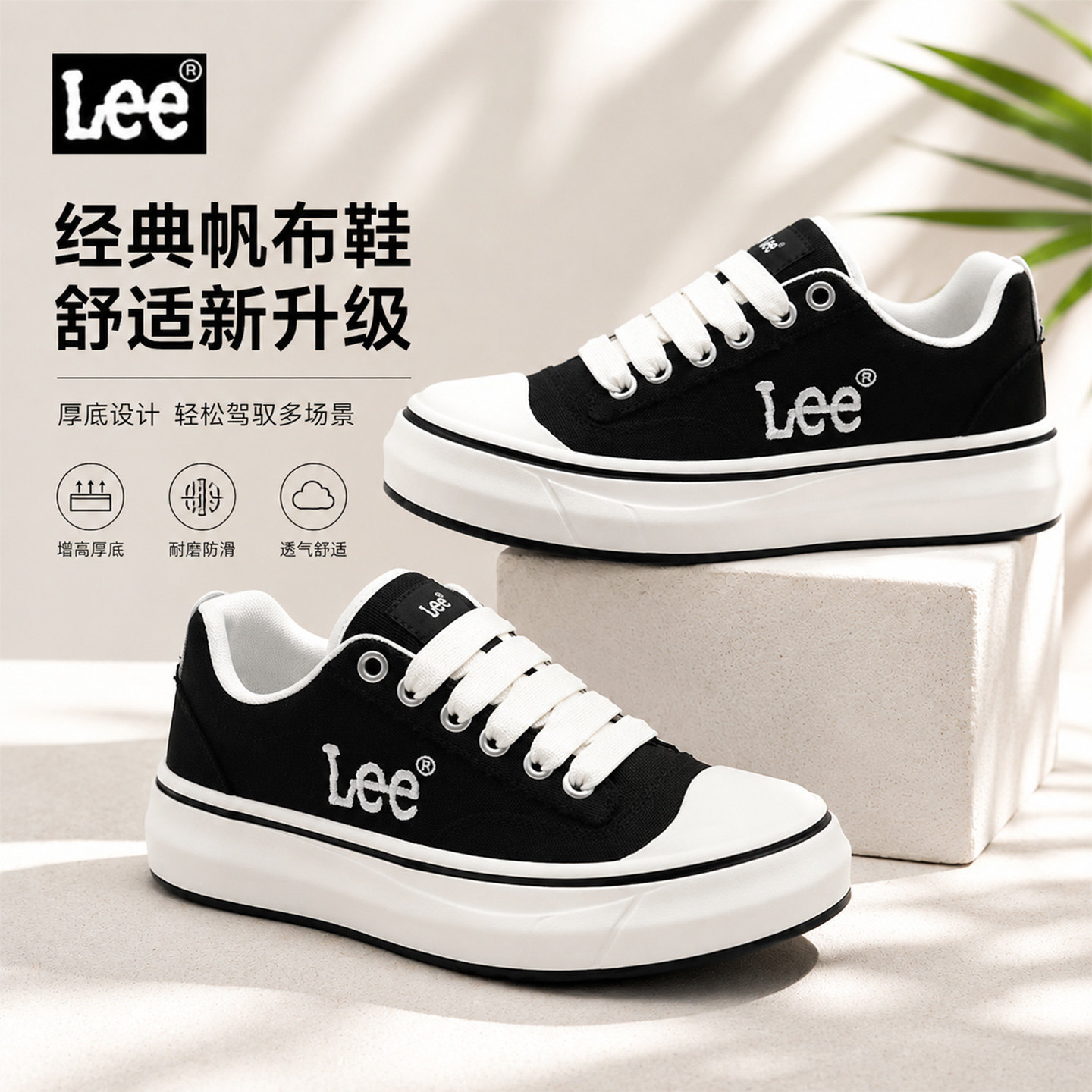 Lee秋季新款男士透气帆布鞋图片