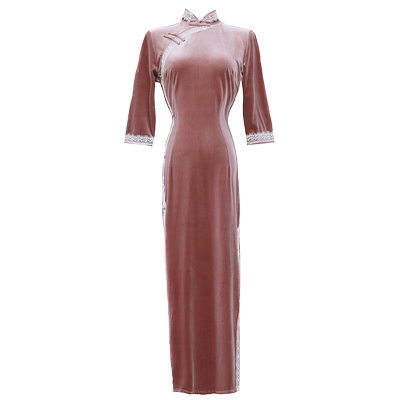 2020年丝绒中国风日常连衣裙旗袍