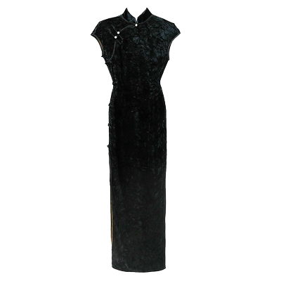 阑桂羽旗袍长款连衣裙