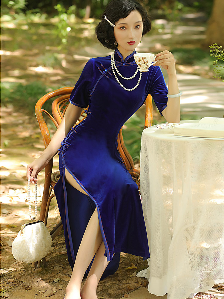 旗袍改良复古中国风长款连衣裙