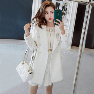 气质白色西装 小个子时尚 2025新款 小香风外套春秋洋气女士百搭短款