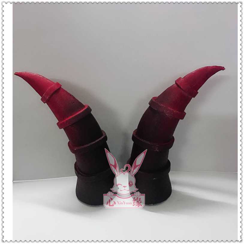 心缘cosplay阴阳师cos服吸血姬紫裘碧染牛角耳环二样可包邮
