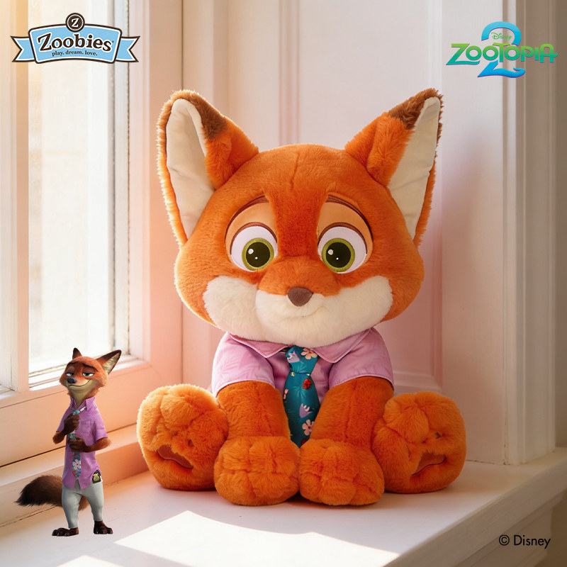 zoobies迪士尼疯狂动物城3合1朱迪尼克绒毯玩偶抱枕Q萌可爱大公仔