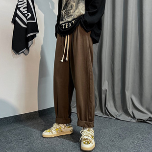 裤子潮牌痞帅炸街男显瘦高级感2025新款今年流行爆款初中生休闲裤