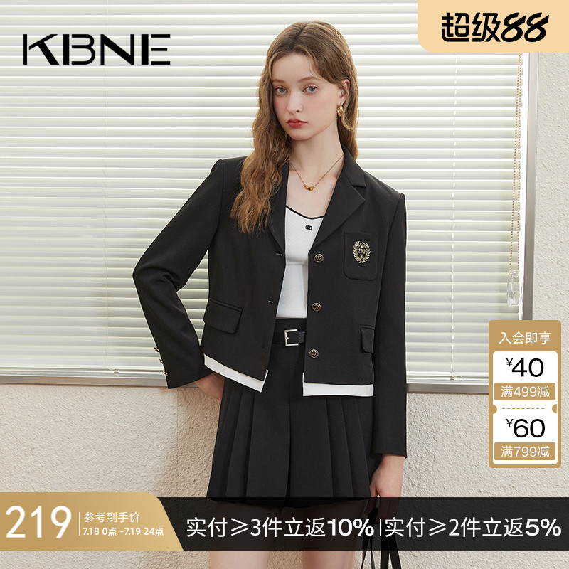 短款西装外套女小个子拼接上衣kbne2025春季新款爆款时尚洋气西服