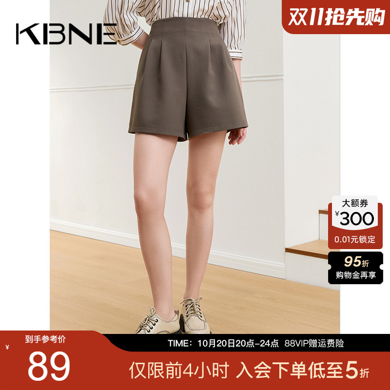 KBNE短裤女黑色裤子休闲裤2025夏季新款宽松慵懒风爆款西装阔腿裤