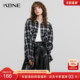 长袖 KBNE法式 衬衣外套上衣 2025冬季 新款 复古宽松磨毛格子衬衫 女装