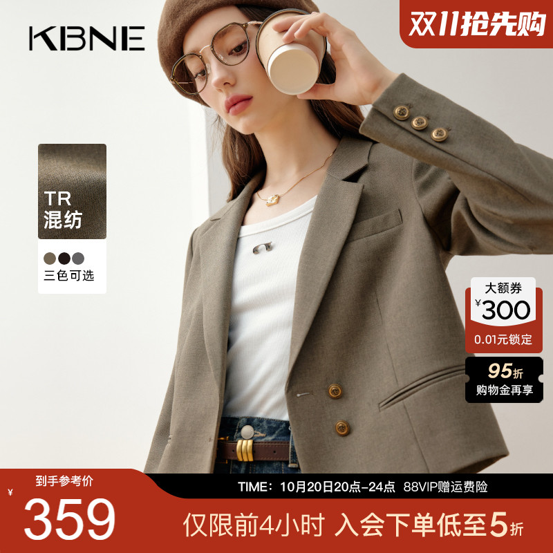 KBNE2025初秋新款休闲西装外套女小个子气质上衣通勤薄款西服外套