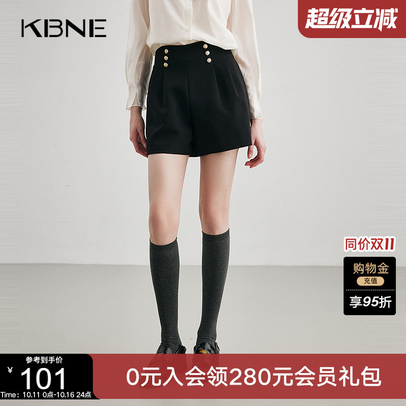 KBNE【商场同款】短裤女纯色休闲裤2025夏新款宽松显瘦高腰西装裤