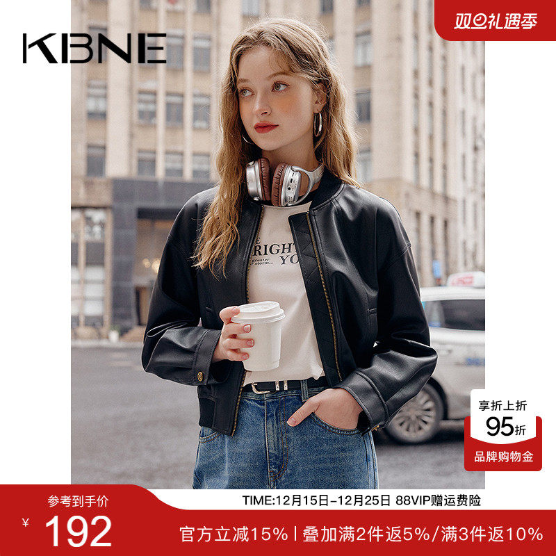 KBNE黑色皮衣外套女秋冬2025春季新款小个子爆款机车服今年流行