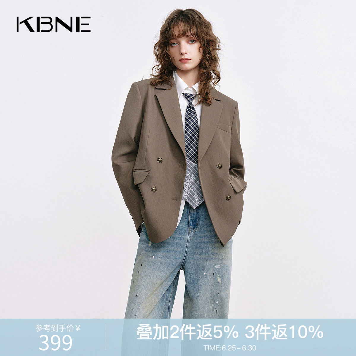 KBNE咖啡色西装领短外套女春秋新款小个子长袖上衣气质学院风外衣