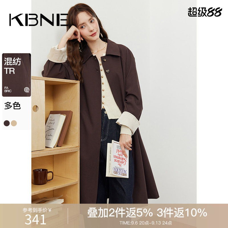 KBNE2026新款卡其色风衣长款大衣设计感今年流行的长袖外套春秋女
