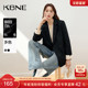 KBNE2026新款 春秋 外套女宽松休闲职场正装 黑色长袖 双排扣西服西装
