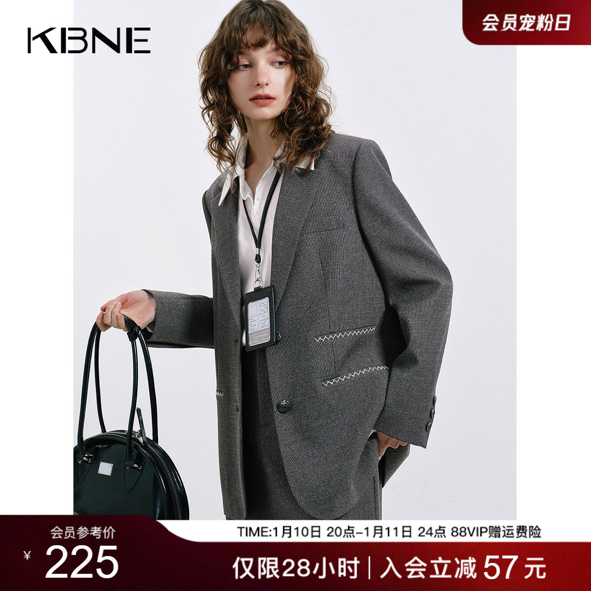 KBNE休闲西装外套女气质西服2025秋季新款小个子通勤长袖上衣外衣