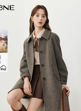 KBNE【全羊毛】毛呢外套小个子呢子大衣2025新款气质长款秋冬女装