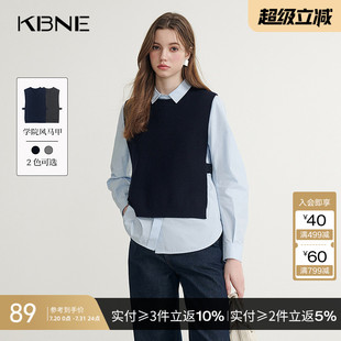 疊穿小個(gè)子百搭短款 KBNE春秋新款 慵懶通勤羊毛馬甲新款 女裝 上衣女