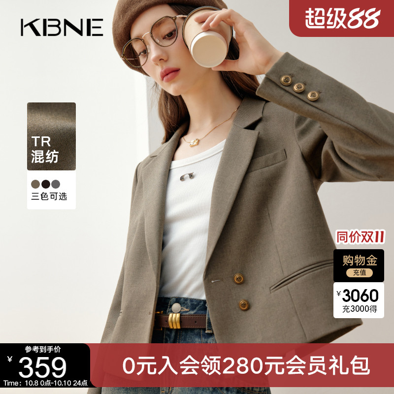 KBNE2025初秋新款休闲西装外套女小个子气质上衣通勤薄款西服外套
