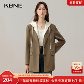KBNE2026新款 春秋 外套女职场正装 长袖 直筒卡其色宽松休闲通勤西装