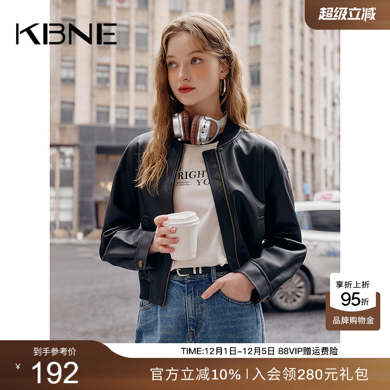 KBNE黑色皮衣外套女秋冬2025春季新款小个子爆款机车服今年流行