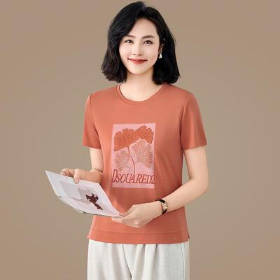 夏季恤女宽松114-174约显瘦柔软舒适透气搭简纯色短打袖底百衫上
