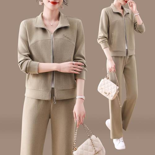 运动套洋装春秋装新款尚气立领时外女套大码雪尼尔休87655171闲两