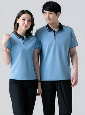 夏79807518季情侣运动休体闲码衫女宽松男大短袖恤翻领半袖上衣团