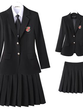 休小西装外套小女春秋闲装韩版气英伦风制服个YJR8221子百褶裙两