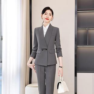 新款女高品质燕尾服女套装、式商务办公克、两件套夹裤ALGJZ160子