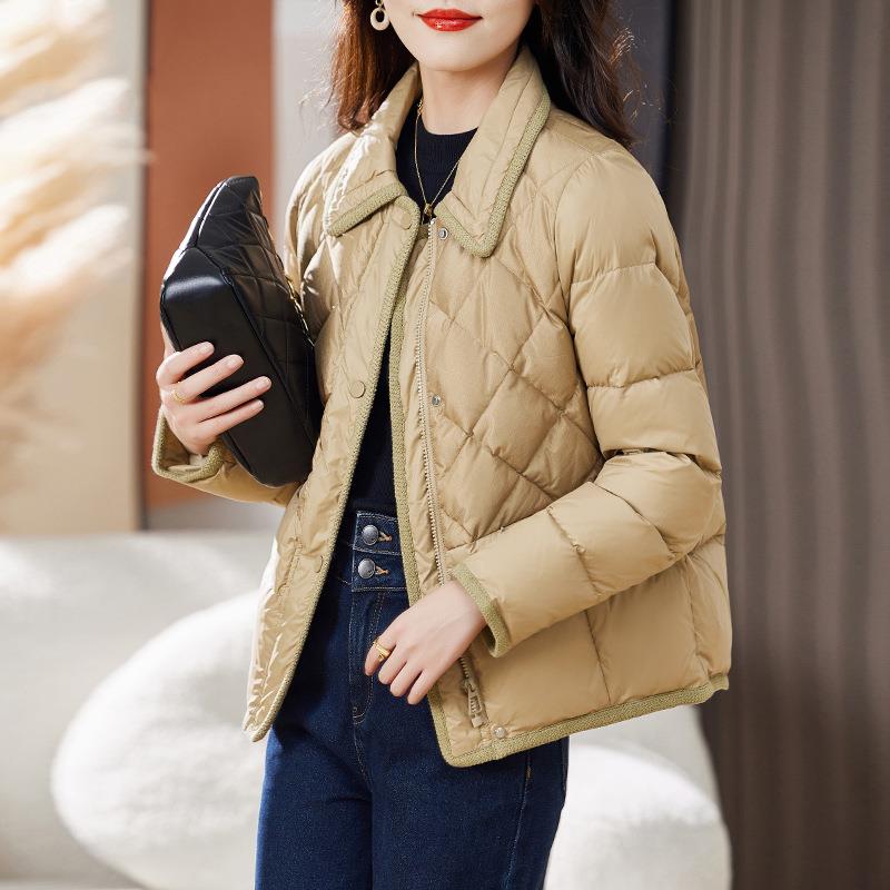 黑色羽绒服女短鸭款ZHANG785冬季新款小子个闲时尚休洋气轻薄白绒