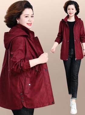 年妈妈OWZ春新秋季外套女款时尚长洋气中款中老年风衣大码中上衣