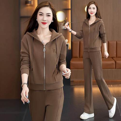 春秋运套装女新尚款时82572488连动帽服卫衣韩系慵懒风外套休闲两