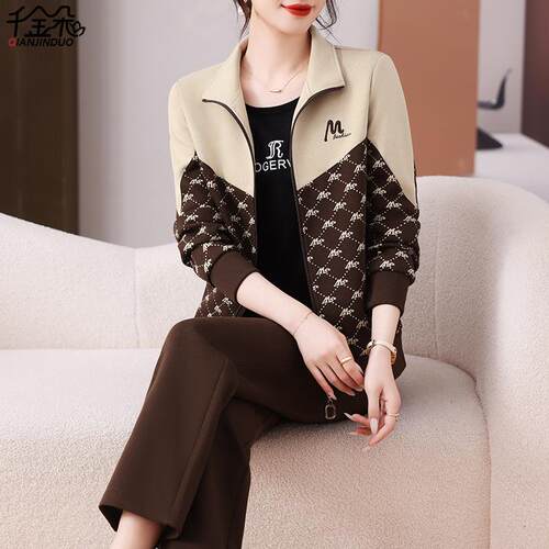 岁多妈妈秋装外套大码休中qjd2860z老年运动闲服装女春秋洋气卫衣