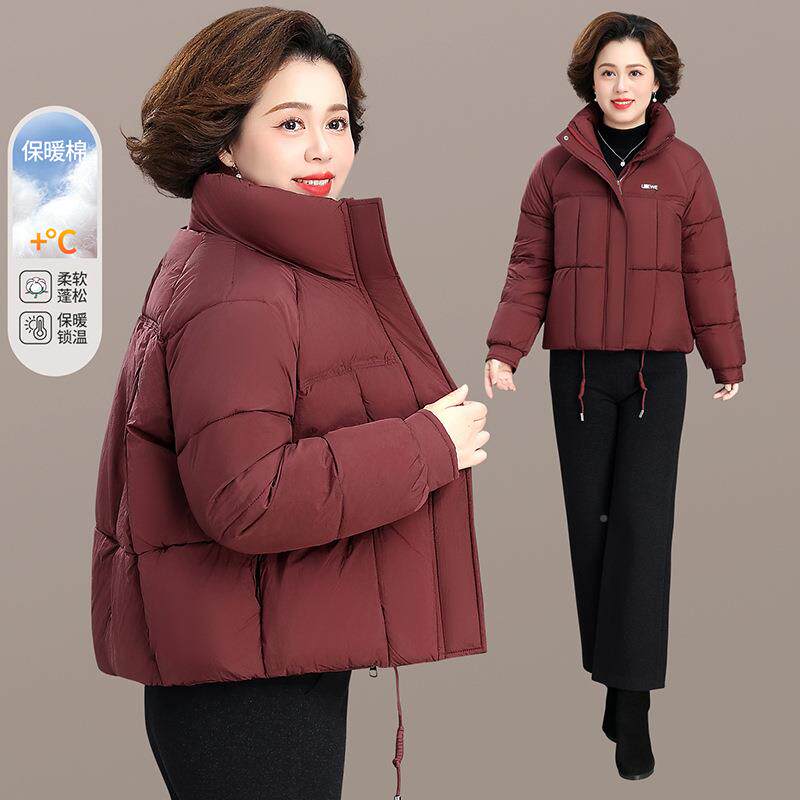 妈妈秋人冬84-2505外套新款冬季夹棉轻短款棉衣薄棉女款中老年服