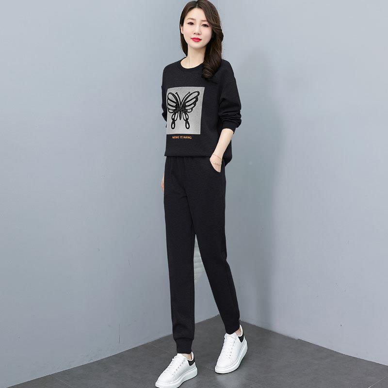 一整套入秋穿秋搭休闲运动装裤新款女早季微胖梦12减龄套洋气时尚