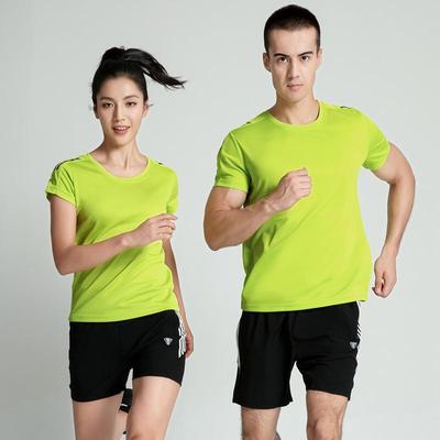 9219227速干衣码男女跑步运动休套装情侣短袖短裤圆领恤透大健气