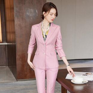 西AL732231季装套女秋新款气质休闲通外勤院美容工作服职业装西服