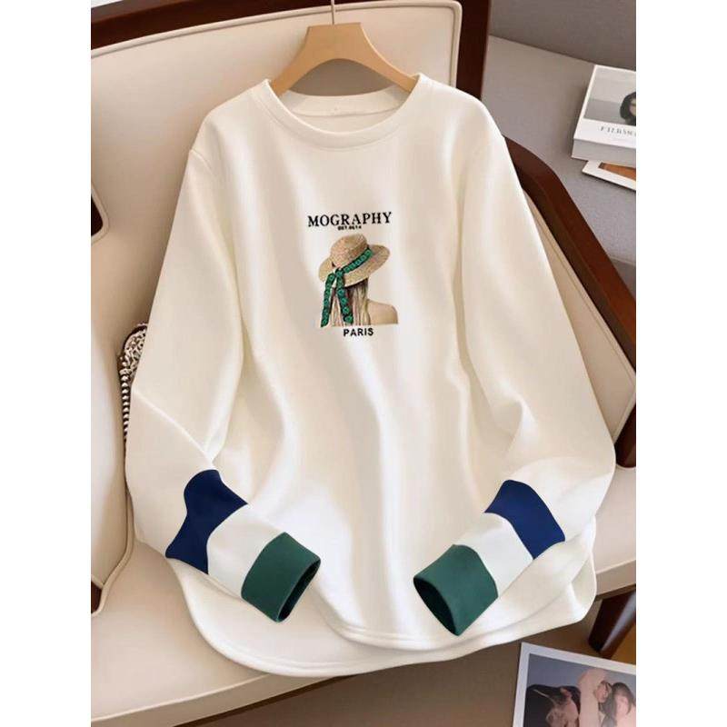 欧洲站白色T恤女2025新款春秋冬季中长款遮屁股长袖打底衫上衣潮